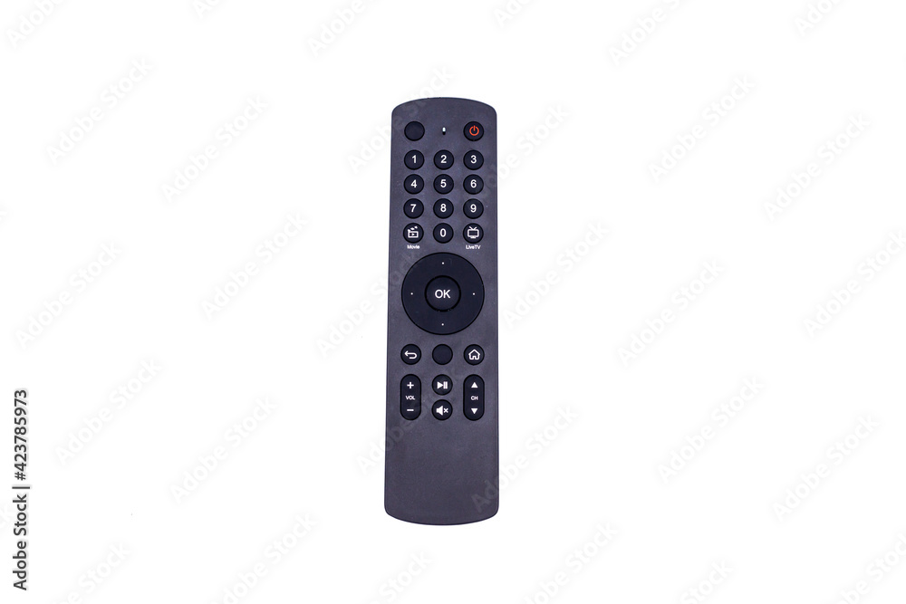 Black tv remote control isolated on a white background
Black tv remote control isolated on a white background