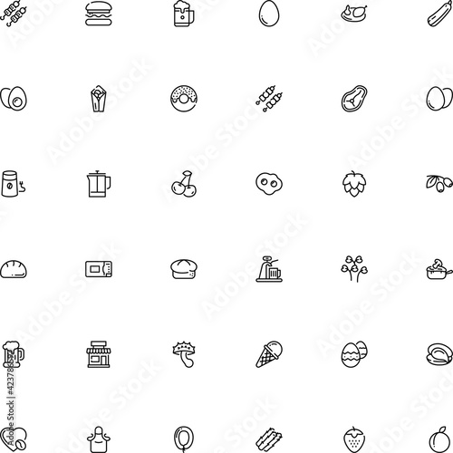 icon vector icon set such as: pistachio, tool, clothing, medicine, aroma, chef, apron, love, grinder, clean, cool, butternut, calorie, fried, vitamins, mill, sour, worker, olive, coffeemaker, sale