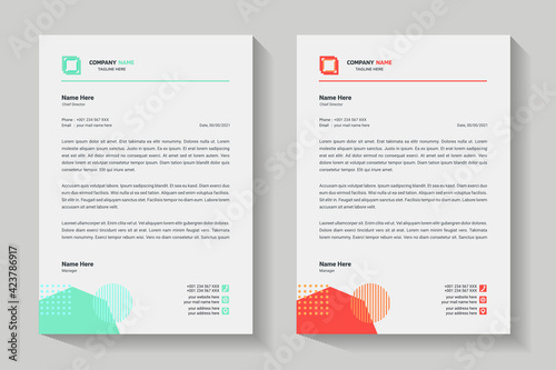 Letterhead design template. Creative, minimalist and clean modern business A4 letterhead template design. Illustration vector photo