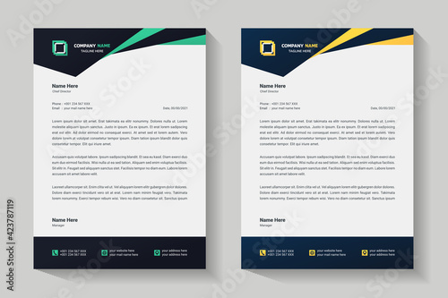 Letterhead design template. Creative, clean and elegant modern business professional letterhead template design. Illustration vector