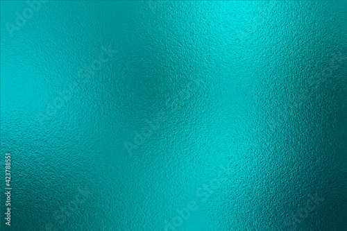 Teal texture foil. Turquoise metallic effect. Emerald shine background. Blue green color surface. Backdrop metal plate texture. Metallic pattern foil for design, cards, banners, covers, prints. Vector photo