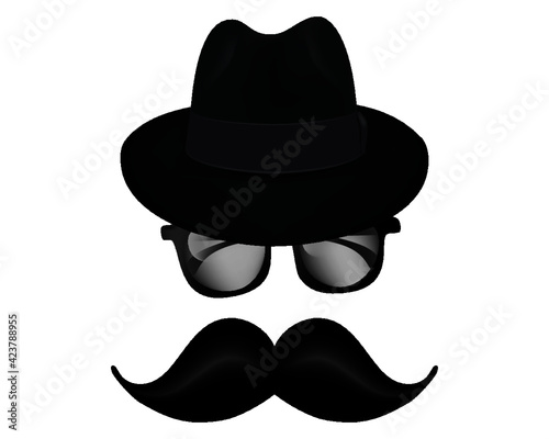 tarjeta feliz del día del padre con gafas y bigote diseño de ilustración vectorial