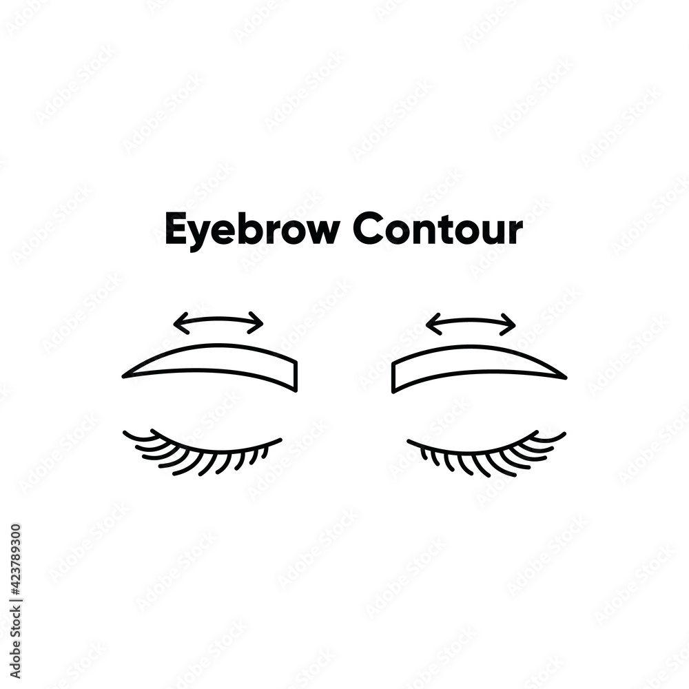 eyebrow contour correction line icon eyebrow contour correction line icon