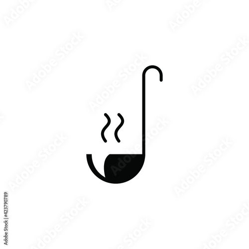 Soup ladle glyph icon. Kitchen appliance. Graph symbol for cooking web site design