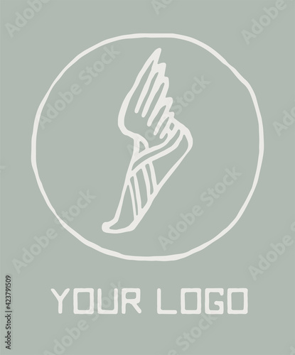 The Winged Sandals of Hermes, vector logo