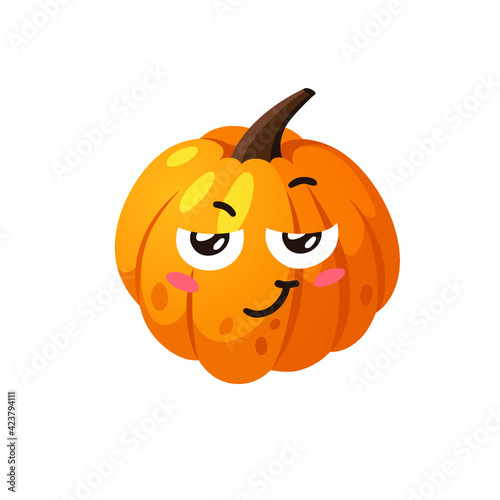 Wallpaper Mural Cartoon Character Emoji  Pumpkin. Hand drawn stylish vegetable. Vector  drawing fresh organic food Emoticon. Summer Vegan Illustration Spice Season Torontodigital.ca