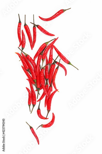Red pepper (cayenne pepper), on a white background