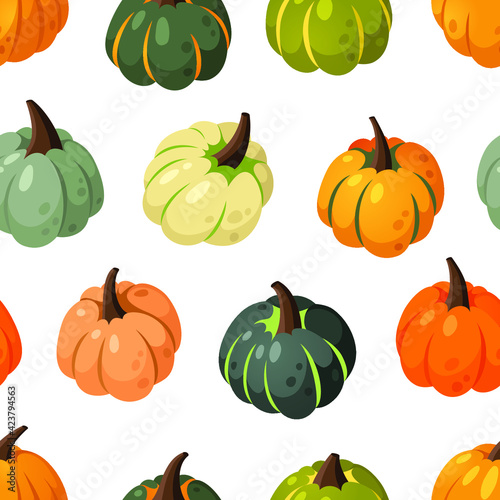 Cartoon Pumpkin Spice Season Image. Hand drawn stylish vegetable. Vector drawing fresh organic food. Summer illustration vegan ingrediens for smoothies or Pie