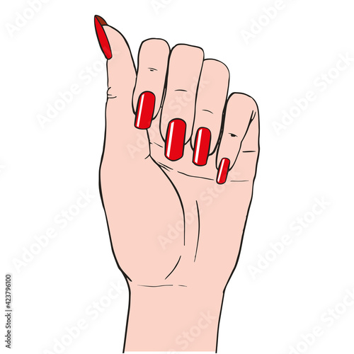 Woman hands with elegant manicure and polished nails.Nails art salon.