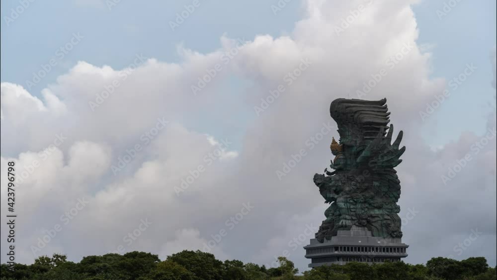 Bali, Indonesia Time Lapse of Garuda Wisnu Kencana Statue the
