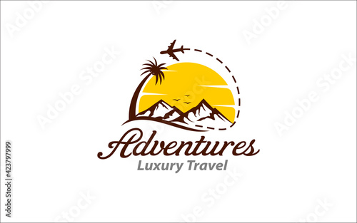 Illustration vector graphic of summer travel icon vector logo template