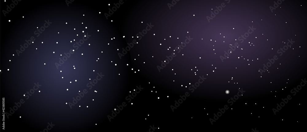 Night starry sky, blue shining space.