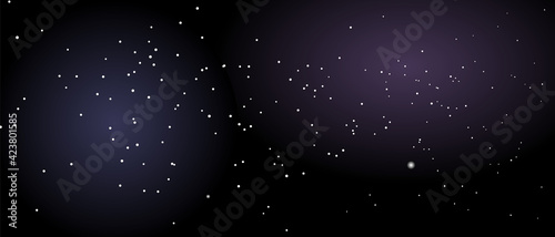 Night starry sky, blue shining space.