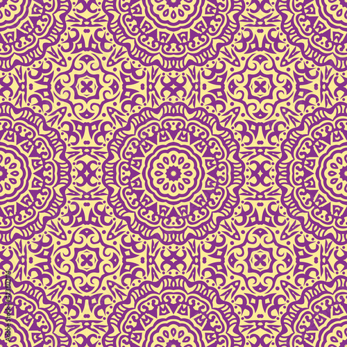 Colorful seamless mandala design.Geometrical oriental floral pattern background.