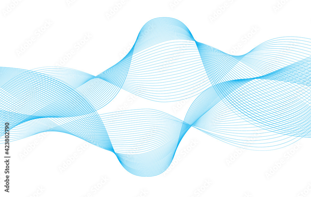 Abstract wave from curved lines of blue color on white background. Vector Illustration Abstract wave from curved lines of blue color on white background. Vector Illustration