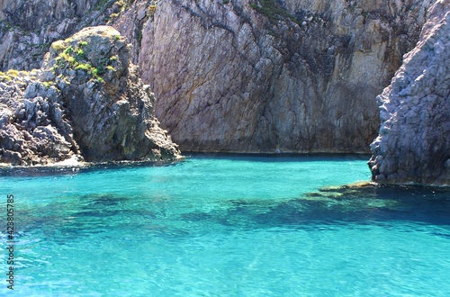 Italy: The blue sea of Ponza Island.