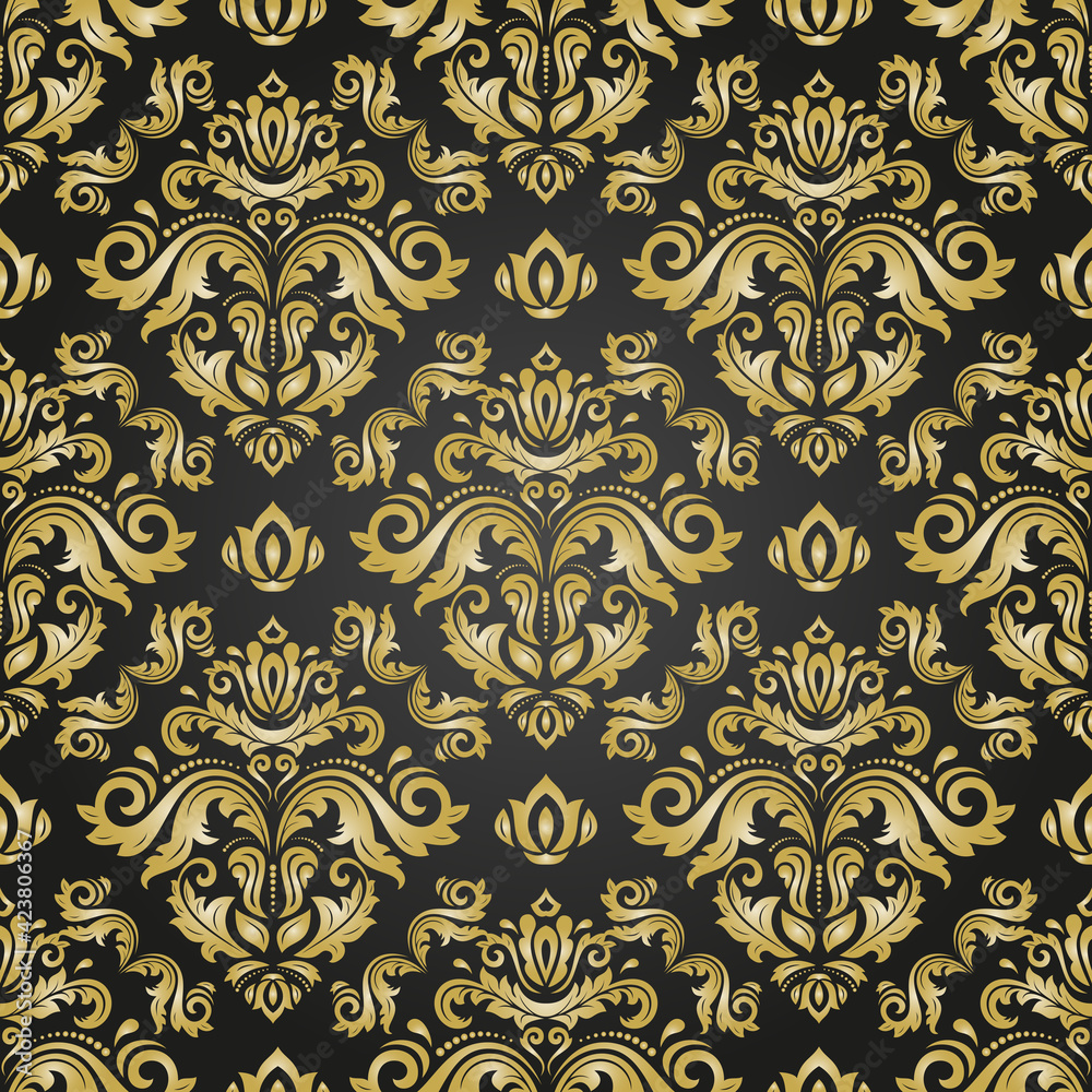Classic Seamless Black and Golden Pattern