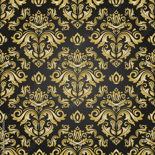 Classic Seamless Black and Golden Pattern