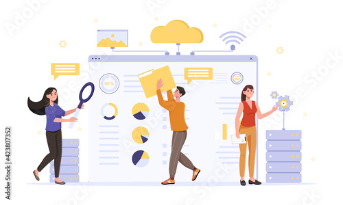 Cloud computing, web hosting, web services concept
