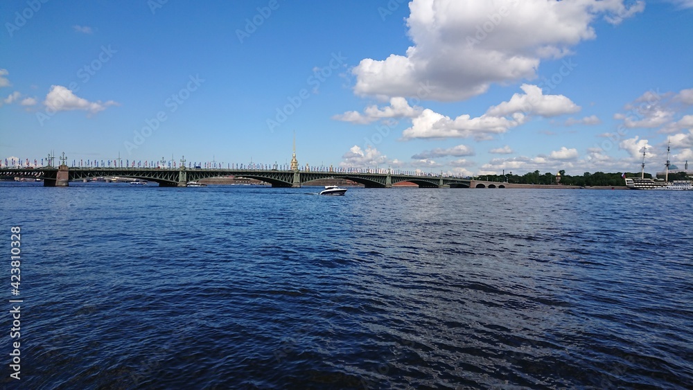 View from boat trip in Neva river