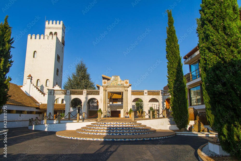 Fototapeta premium Monasterio de las Jeronimas en el pueblo de Constantina, en Cazalla de la Sierra, Sevilla, Andalucia, España