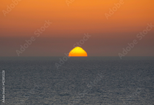 bizarre sunset over mediterranean sea