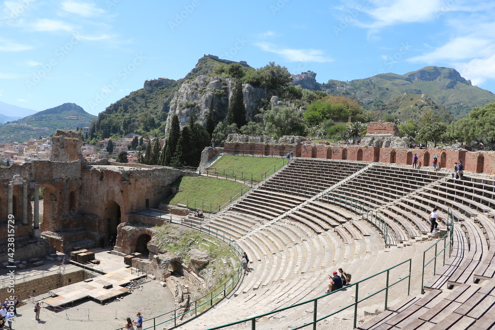 Teatro antico di Taormina at Sicily, Italy