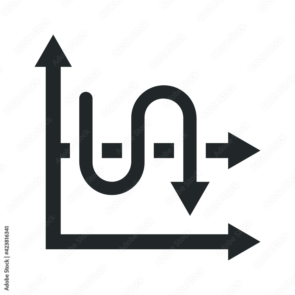 Marketing decrease graph icon Marketing decrease graph icon