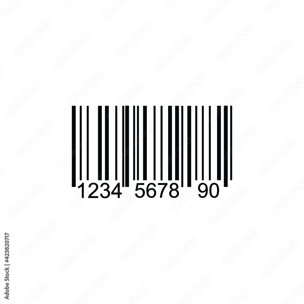 Barcode icon in black on isolated white background Barcode icon in black on isolated white background