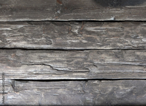 Horizontal dark vintage wooden planks, can be used as background