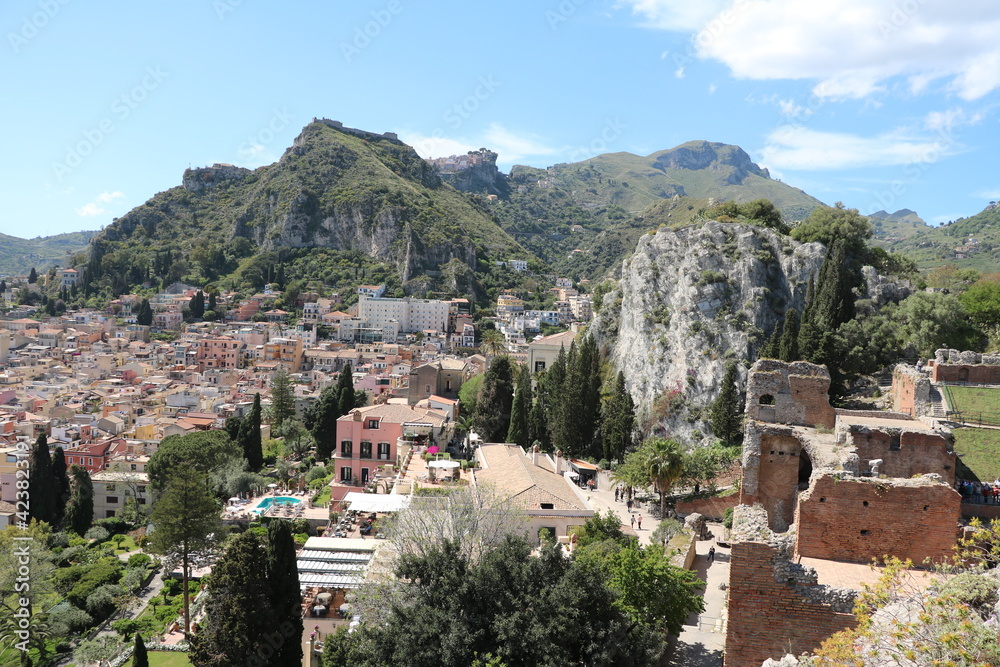 Landscape around Taormina at Sicily, Italy