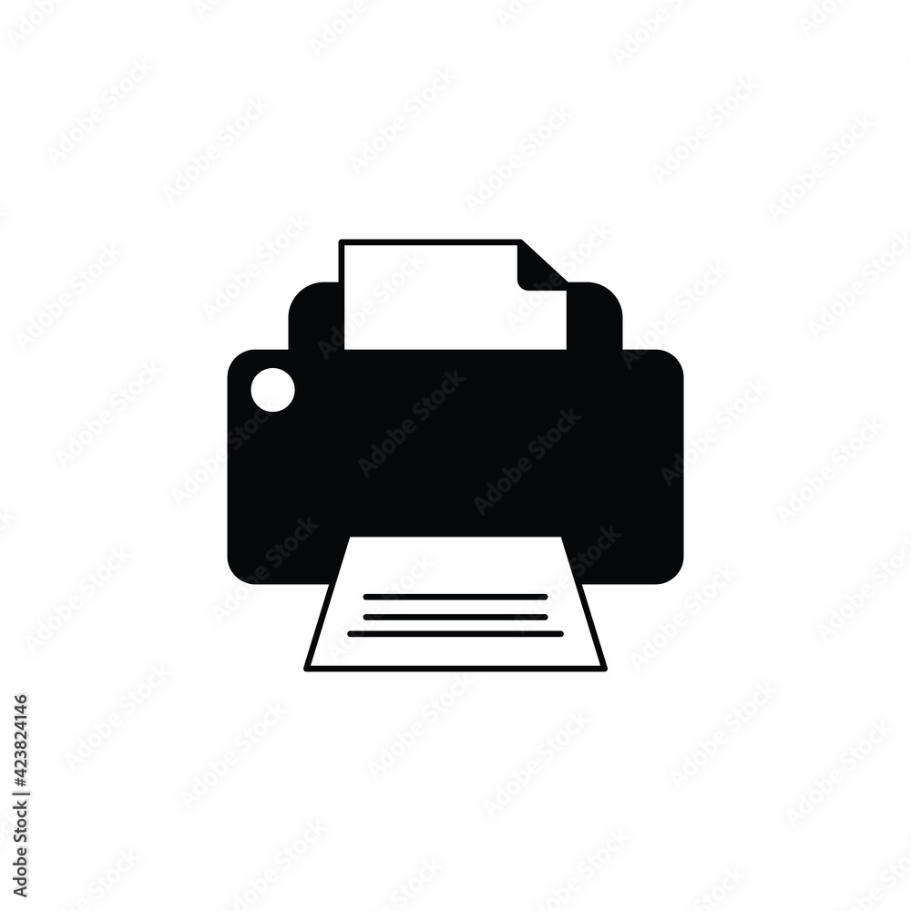 Printer Icon Design Template.