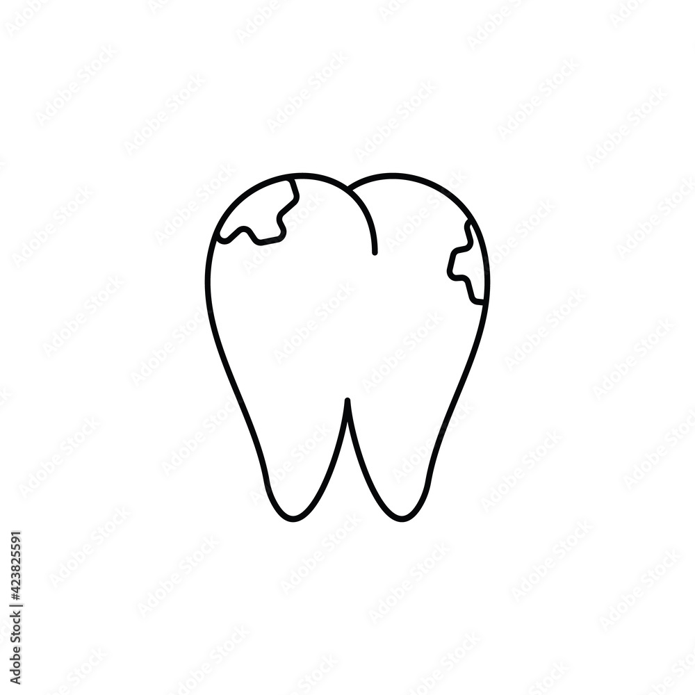 tooth decay icon illustration tooth decay icon illustration