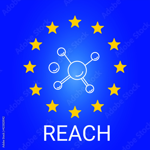 Obraz na płótnie REACH - Registration, Evaluation, Authorisation and Restriction of Chemicals. European Union regulation. Vector illustration background w salonie