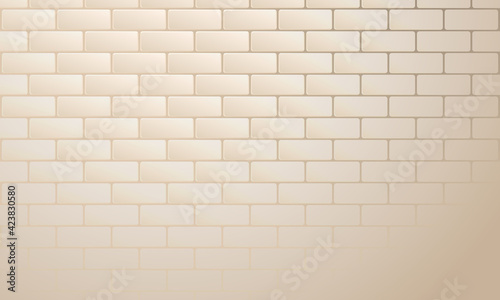 Light beige brickwork abstract background. Texture of bricks. Template design for web banners. Vector illustration.