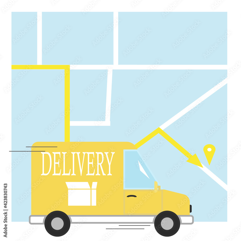 Fototapeta premium delivery truck with boxes
