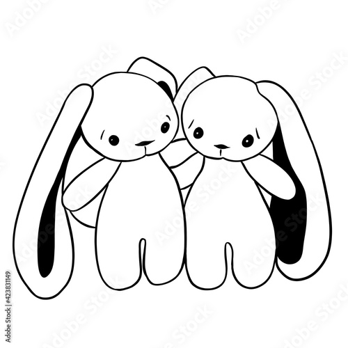 two bunnies are friends forever