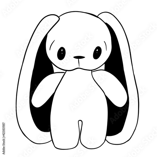 little bunny cute with big black ears