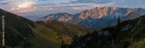 Panorama view from Rotwand mountain in Bavaria  Germany