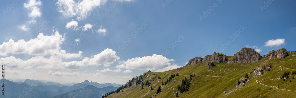 Panorama view from Rotwand mountain in Bavaria, Germany