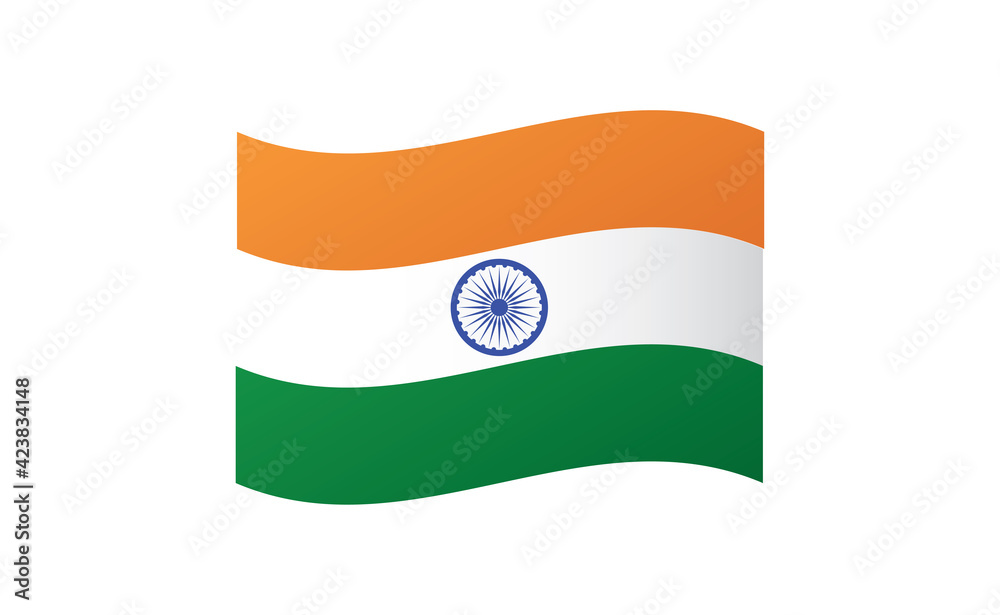 Flag of India, vector design. Saffron, white and green with Ashoka ...