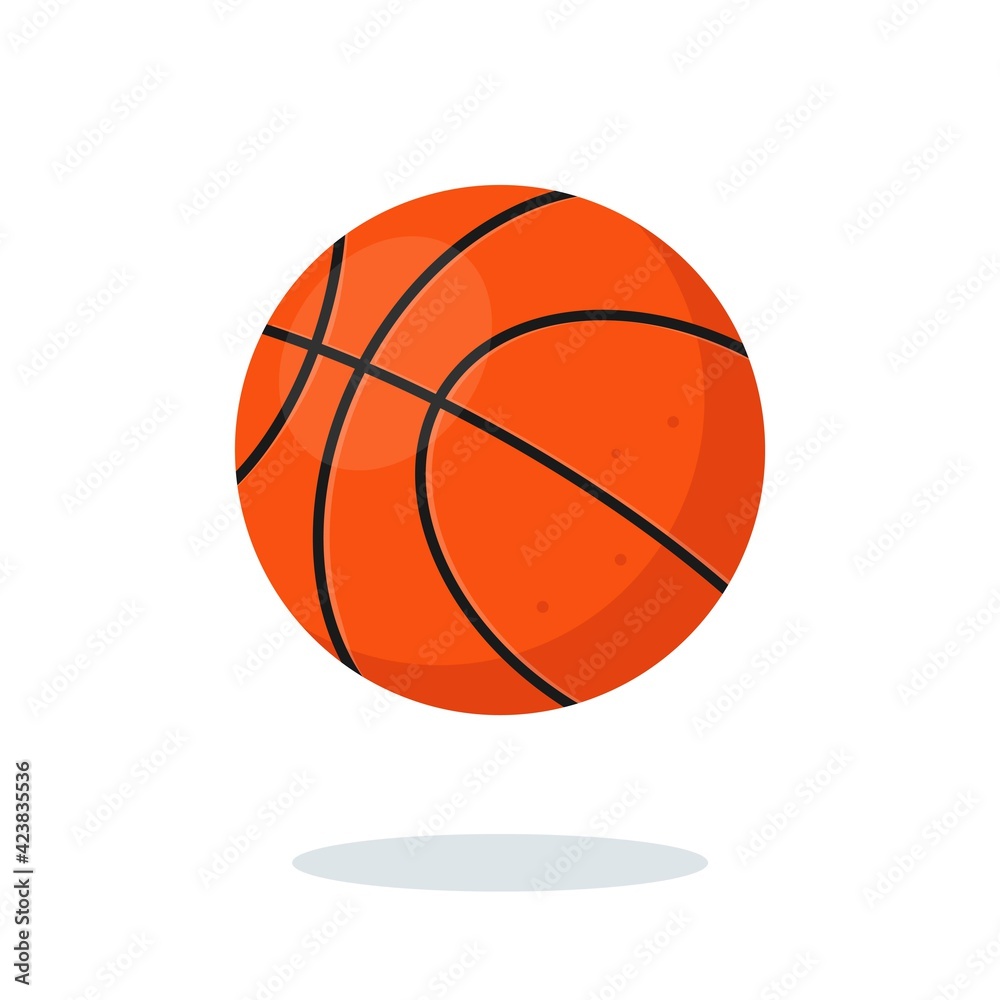 Orange Basketball ball on white background.