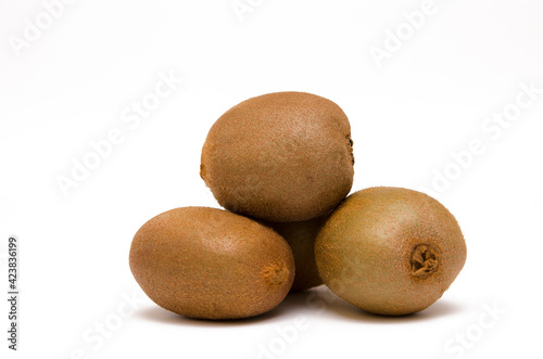 whole kiwi fruit isolated on white background