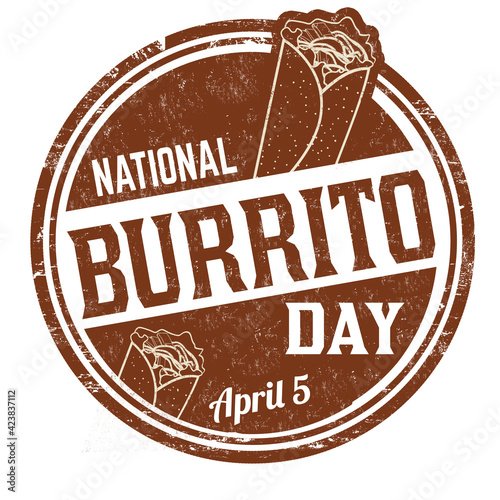 National burrito day grunge rubber stamp