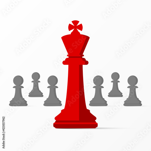 Think differently concept. Business metaphor with chess. Vector