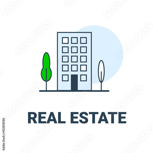 Real estate icon or logos. Buying, selling, renting out houses or apartments. Real estate symbol - simple vector icon. Realtor services.