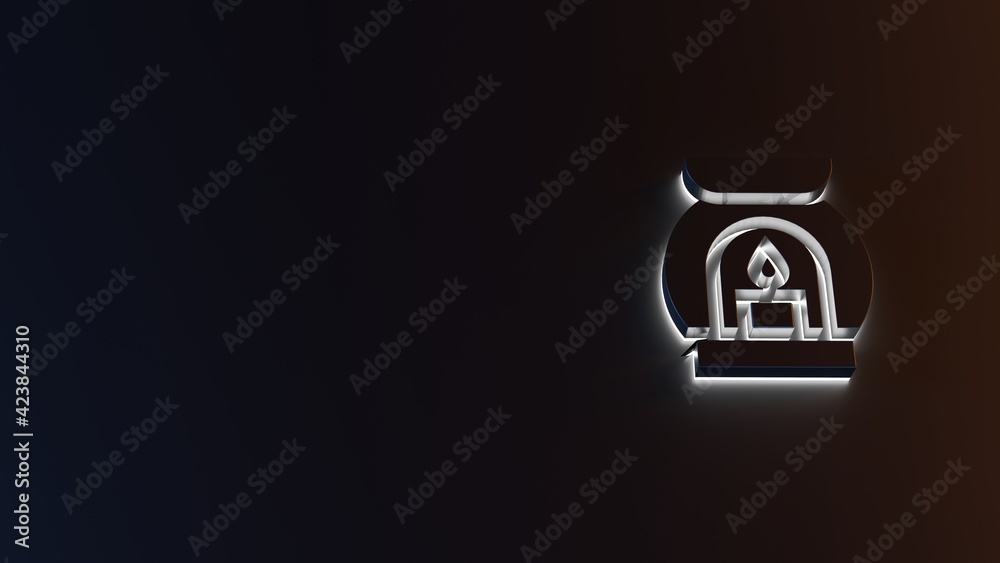 3d rendering of white light stripe symbol of aromatherapy on dark background 3d rendering of white light stripe symbol of aromatherapy on dark background