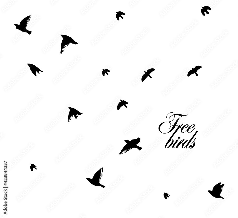 A flock of flying birds. Vector illustration A flock of flying birds. Vector illustration