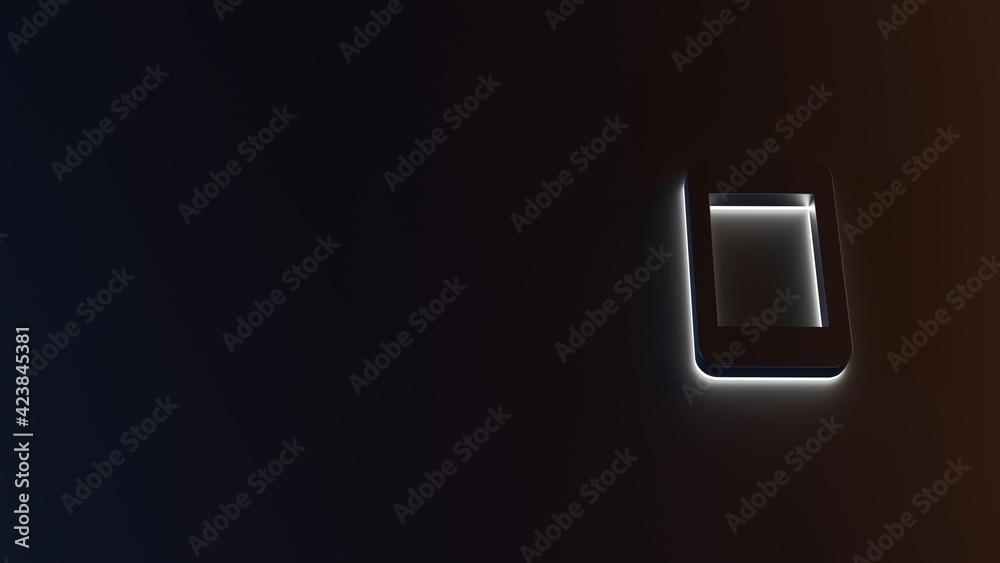 3d rendering of white light stripe symbol of technology on dark background 3d rendering of white light stripe symbol of technology on dark background