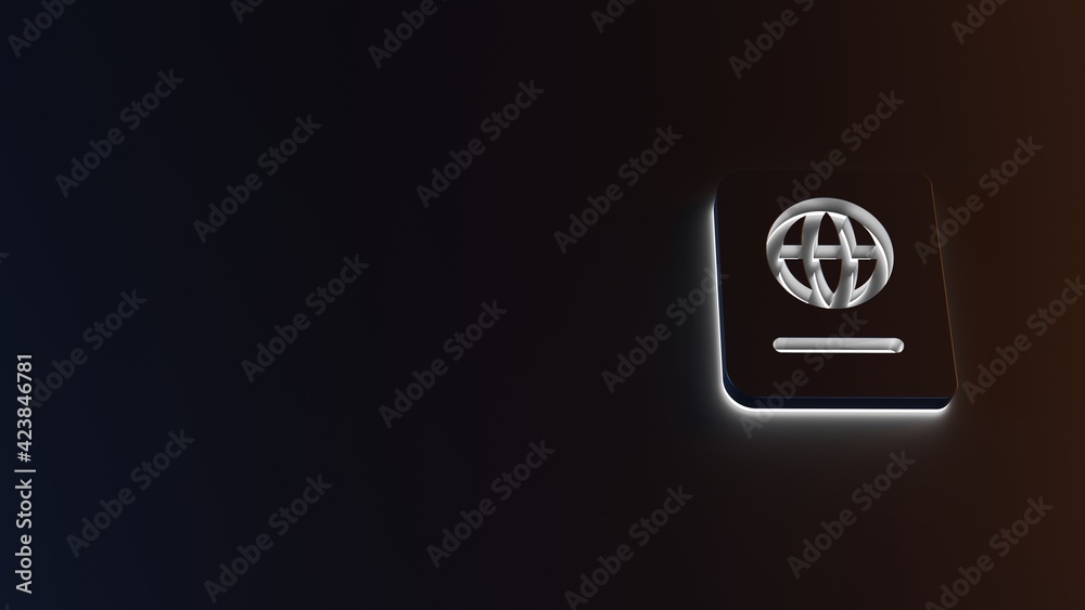 3d rendering of white light stripe symbol of passport on dark background 3d rendering of white light stripe symbol of passport on dark background